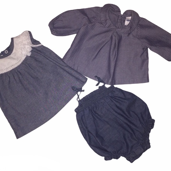 Lot 3pcs Baby Girl’s 100% Cotton Size 0-6M - Picture 1 of 11